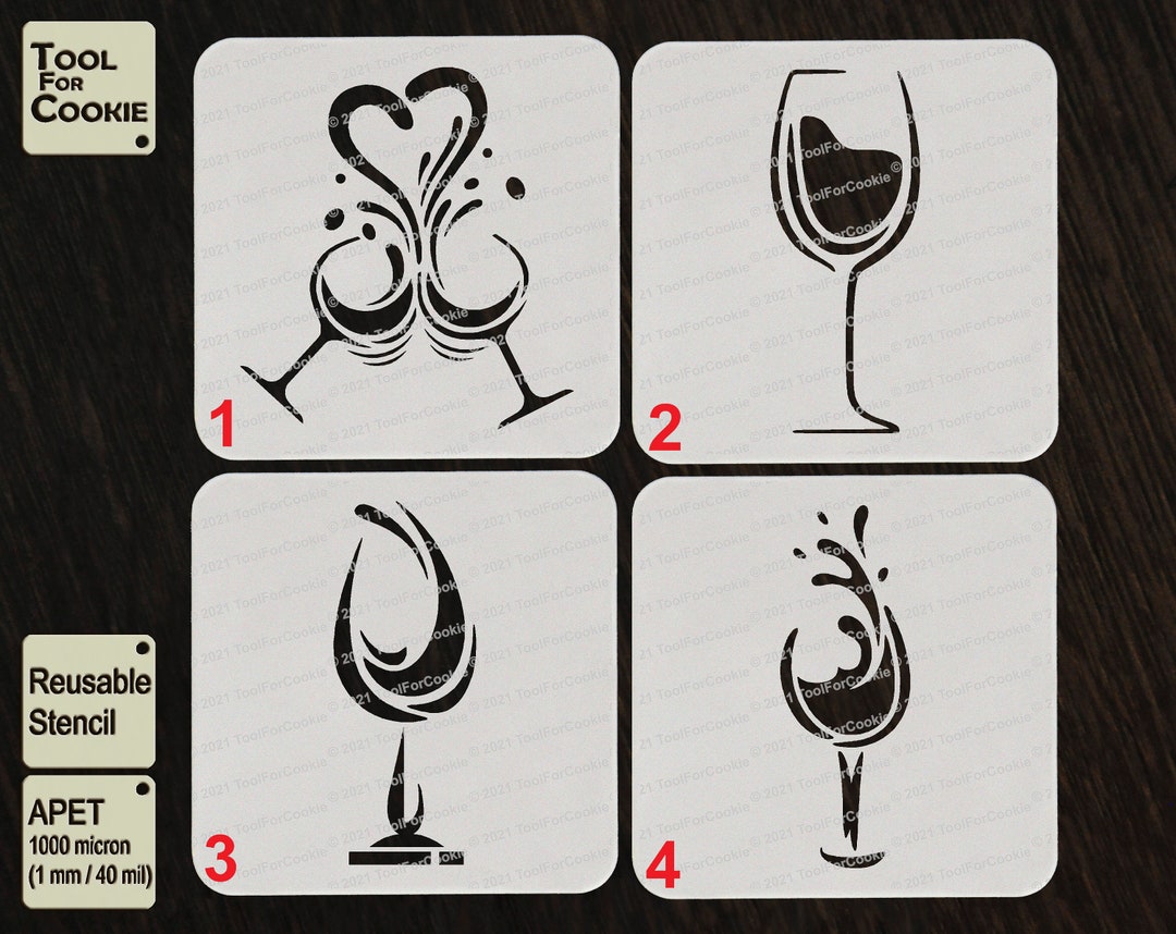 Wine Glass Stencil - Etsy