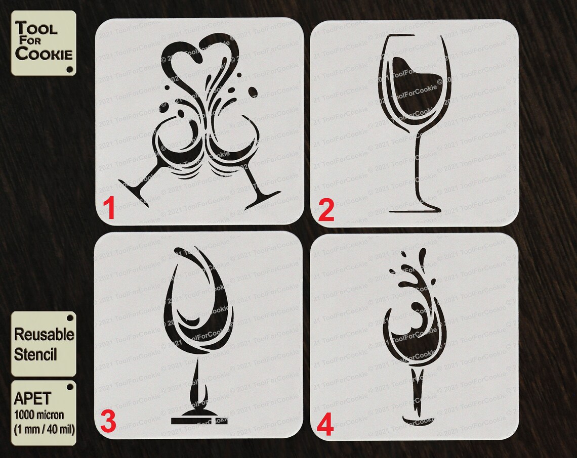 Wine Glass Stencil - Etsy