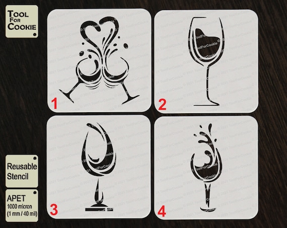 Wine Glass Stencil - Etsy