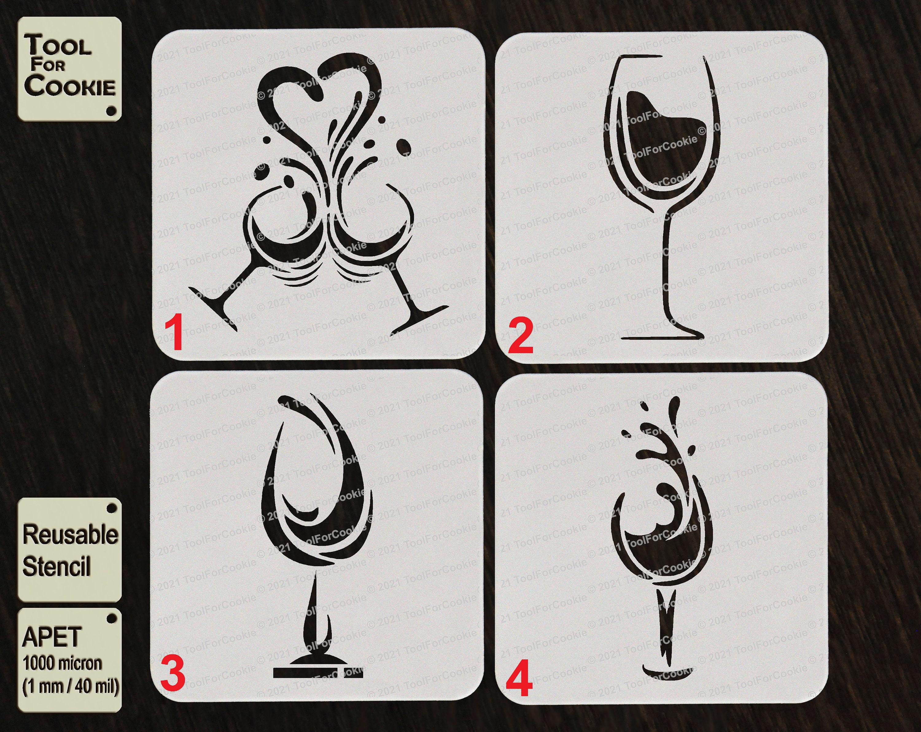 Wine Glass Stencil Etsy