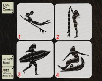 Plantilla Surfer Girl, plantilla de playa, plantilla personalizada