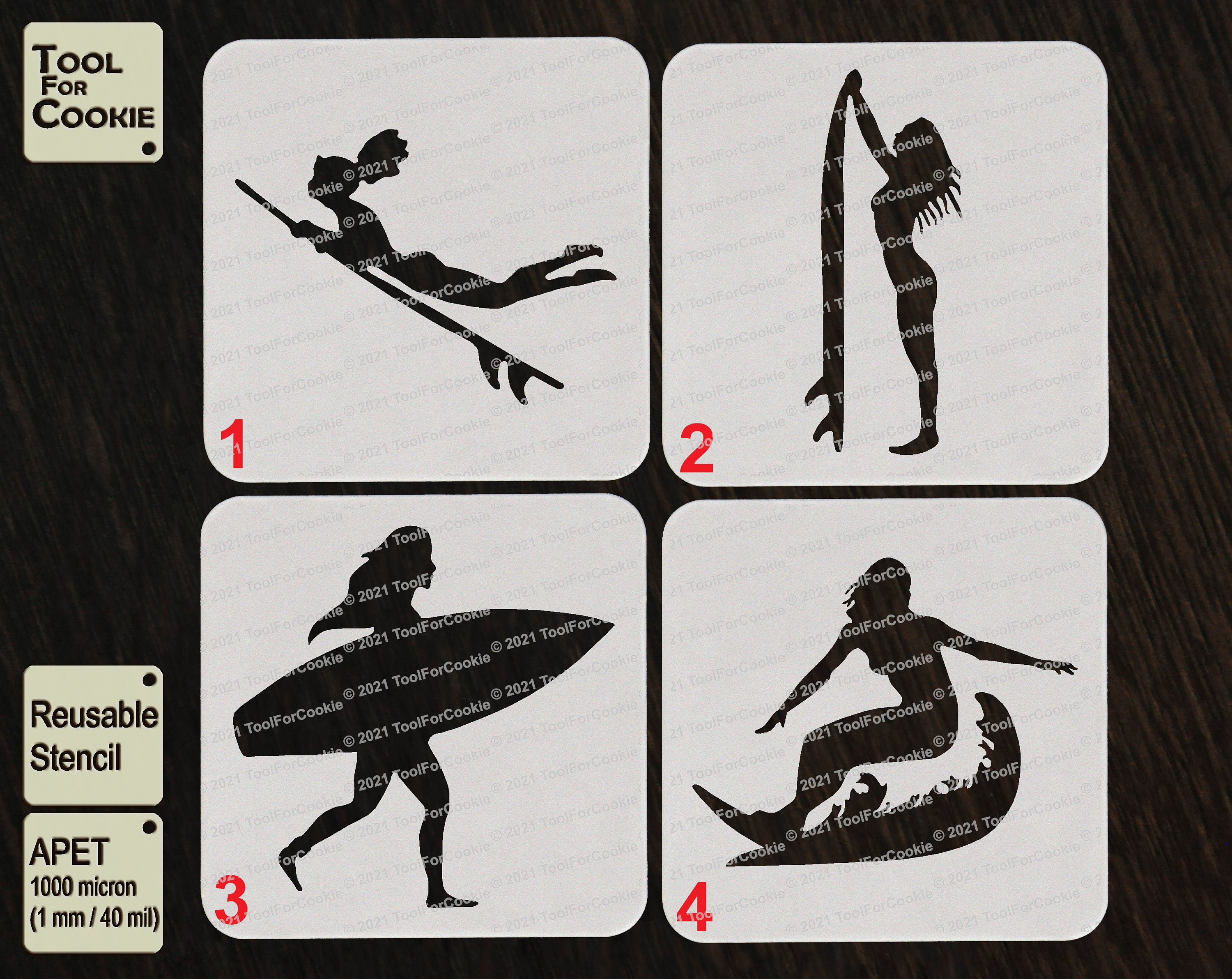 Surfer Girl Stencil Beach Stencil Custom Stencil | Etsy UK