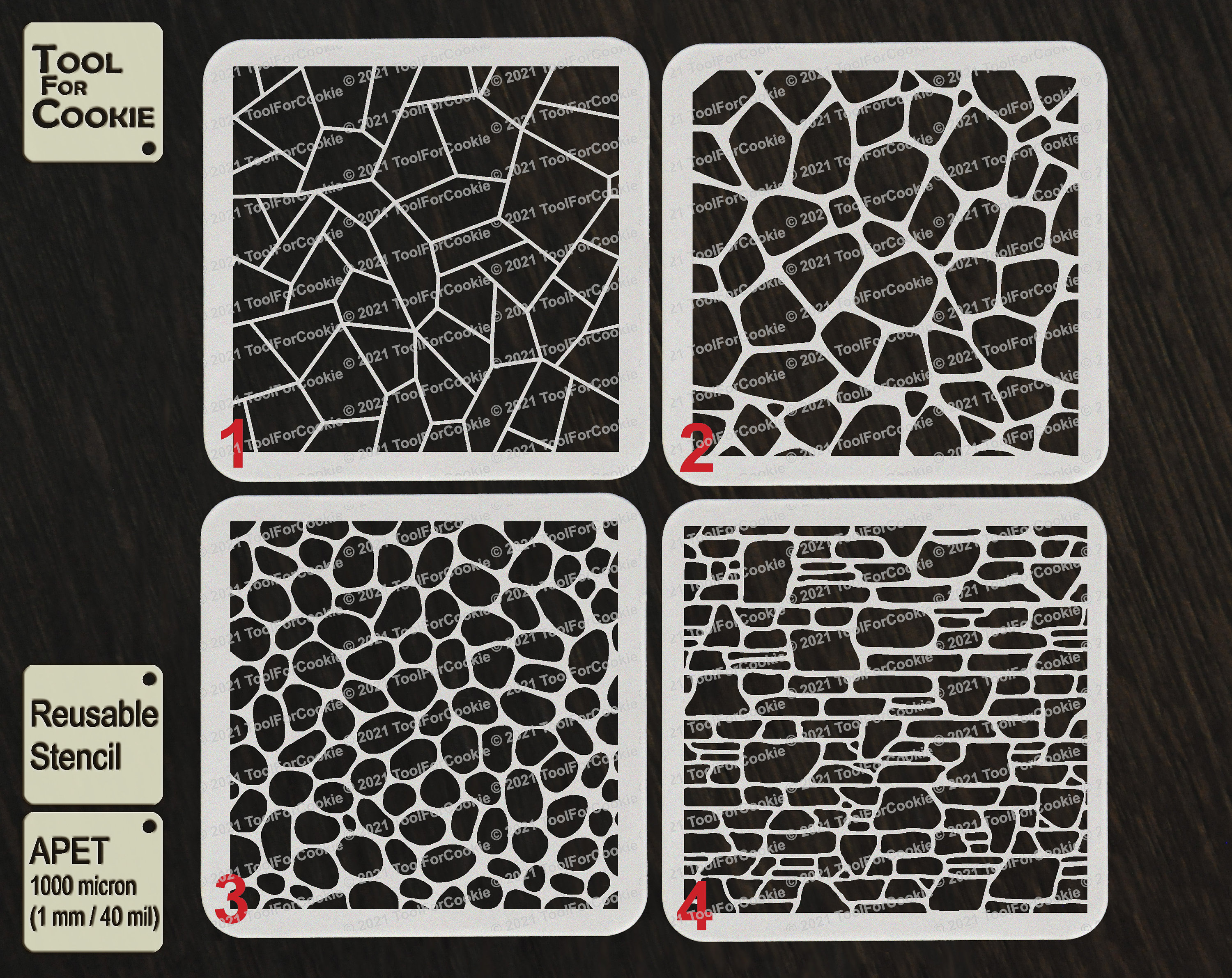 Stone Pattern Stencil Etsy UK