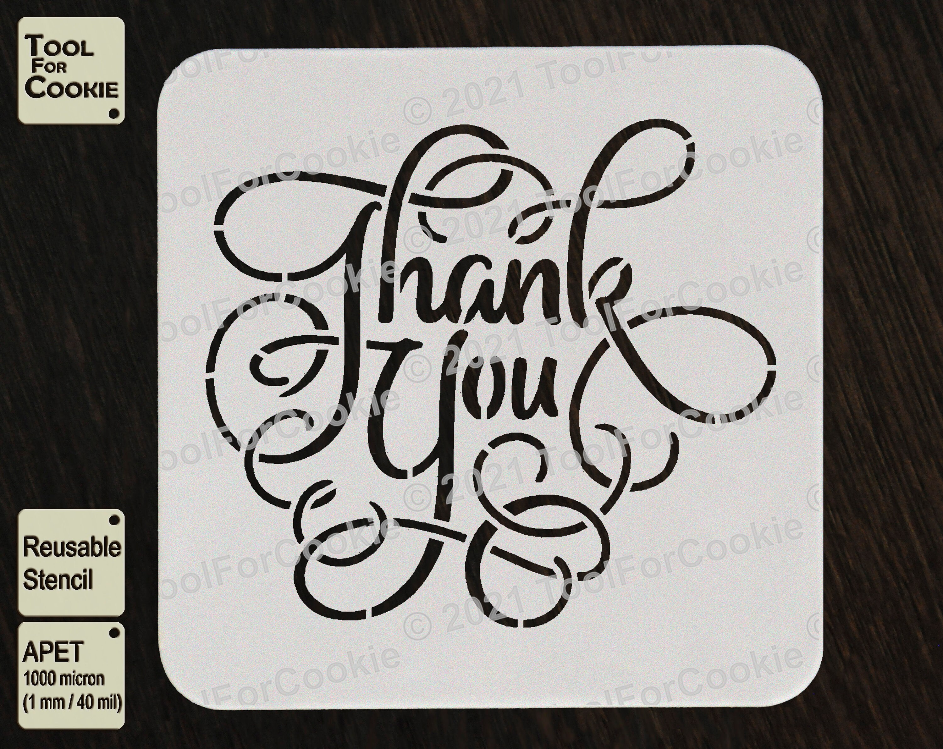 Thank You Stencil Etsy