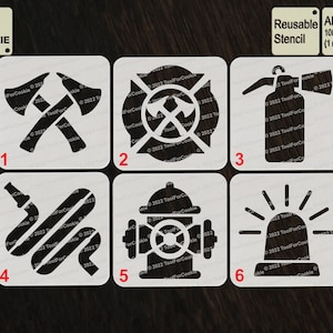 Firefighter Symbols Stencil