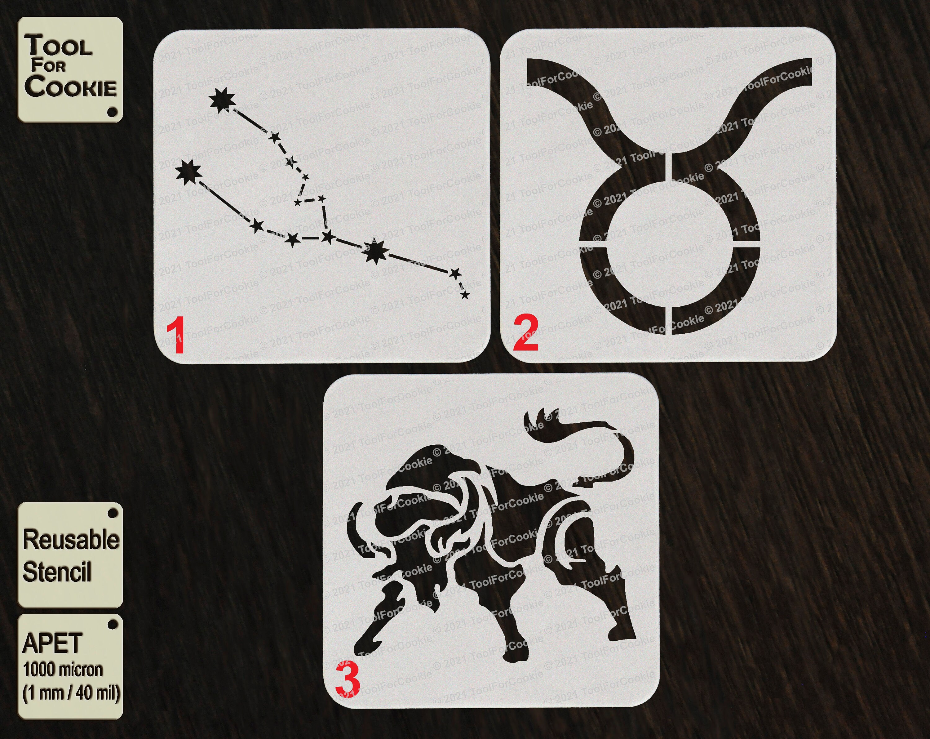 Taurus Zodiac Stencil Astrology Signs Zodiac Sign Bundle Etsy