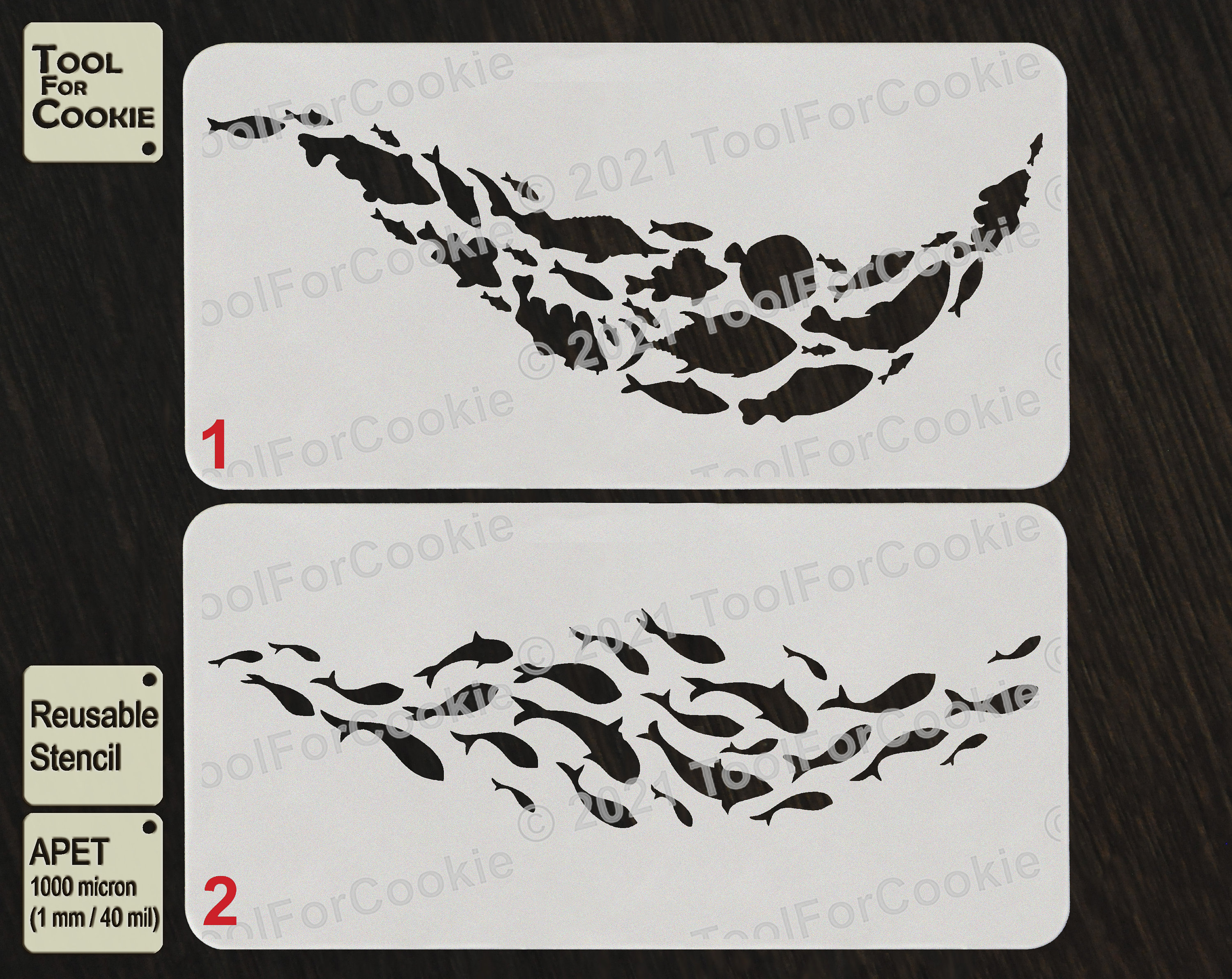 School of Fish Stencil Group of Fish Stencil Etsy