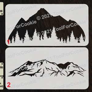Mountains stencil, Tree Stencil, Forest Stencil
