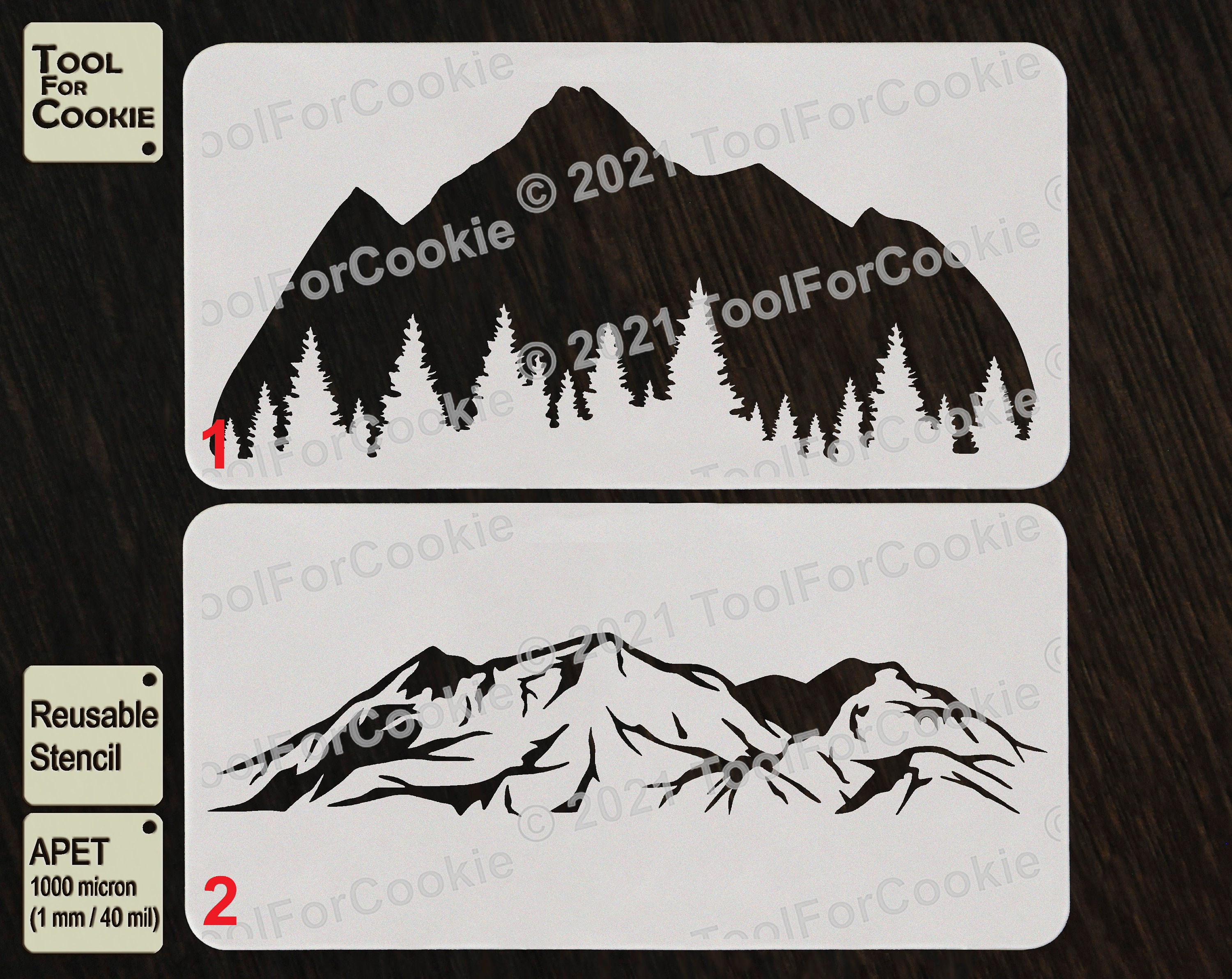Mountains Stencil Tree Stencil Forest Stencil - Etsy UK