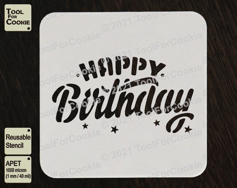 Happy Birthday Stencil | Etsy