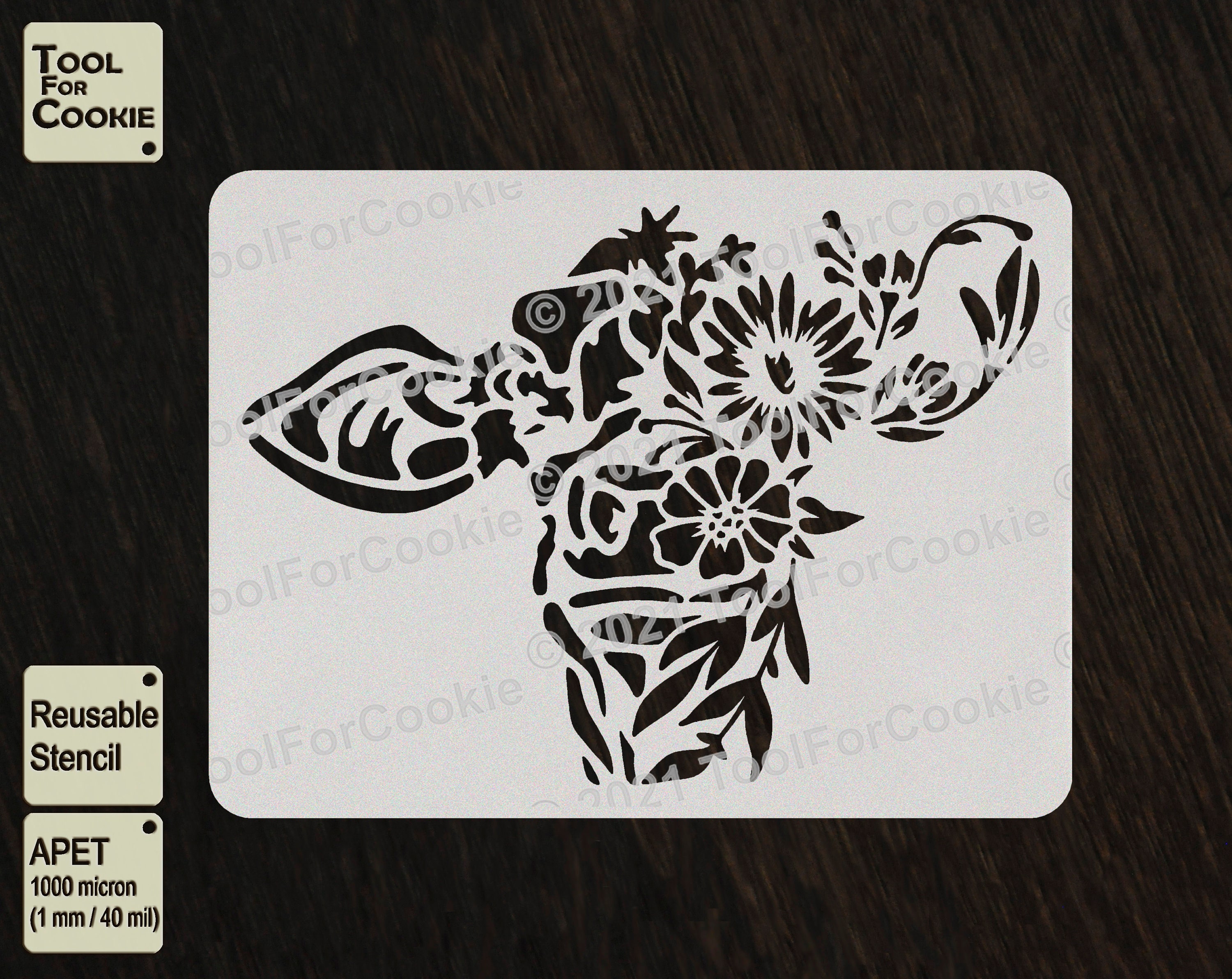 Florale Kuh Schablone Kuh Schablone - Etsy.de