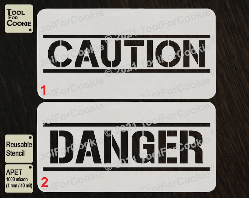 Caution Stencil, Danger Stencil image 1