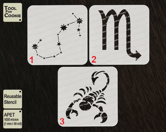 Scorpio Zodiac Stencil Astrology Signs Zodiac Sign Bundle | Etsy