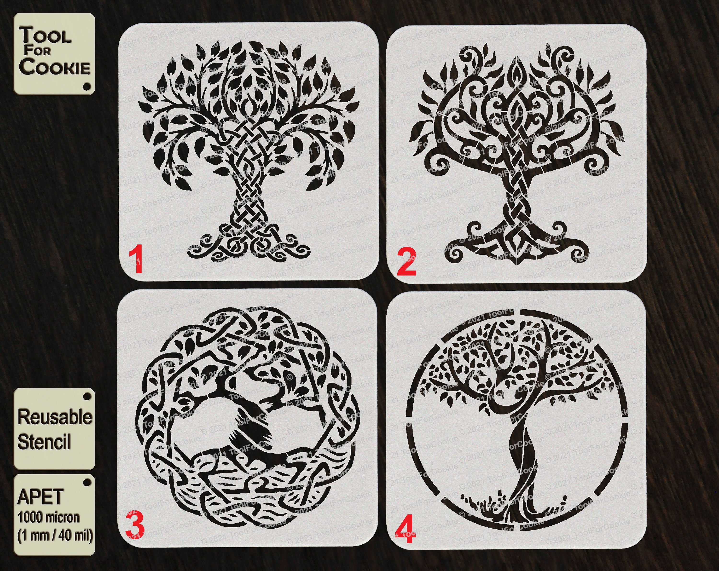 Celtic tree of life Stencil Custom Stencil Any Font Any Etsy