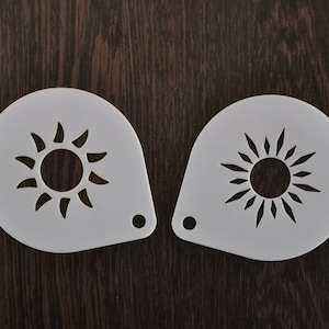 The Sun Coffee Stencil, Cake Stencil, Cupcake Stencil