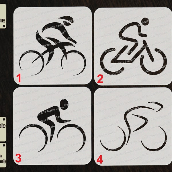 Cyclist Stencil, Bike Stencil