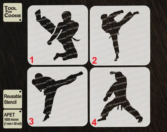 Karate Player Stencil Karate Stencil Custom Stencil Any - Etsy