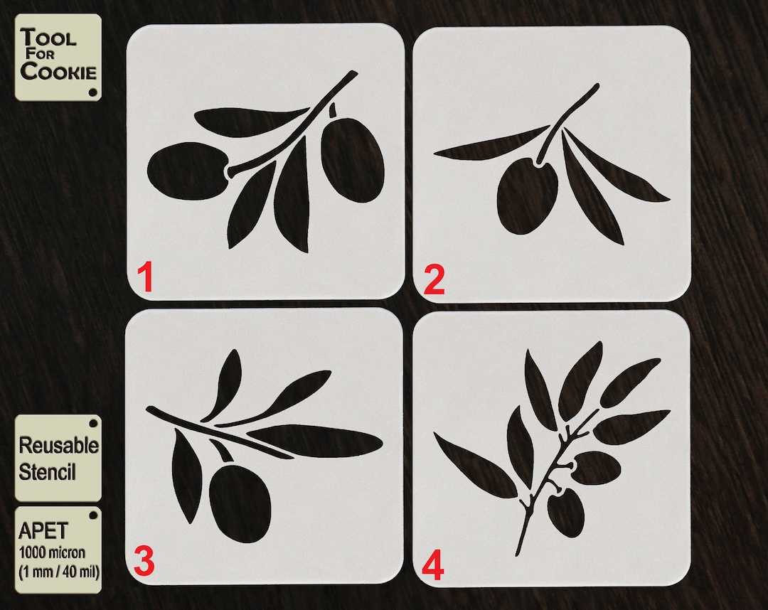 Olive Leaf Stencil Olive Branch Stencil Olive Stencil - Etsy