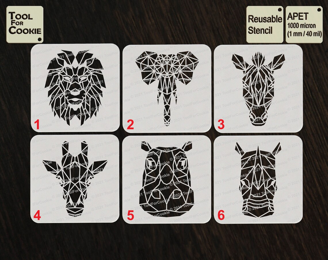 African Animals Stencil Etsy