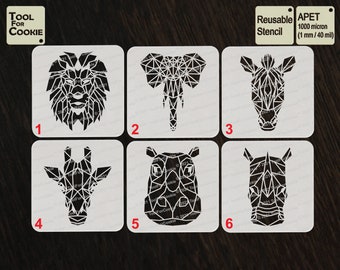 African Animals Stencil