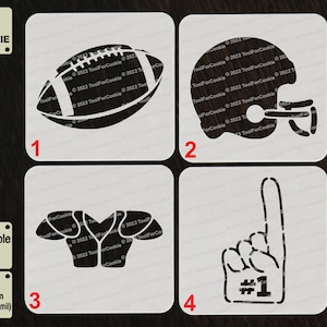 American Football Symbols Stencil