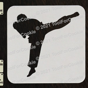 Karate Player Stencil, Karate Stencil, Custom Stencil, Any Font, Any ...