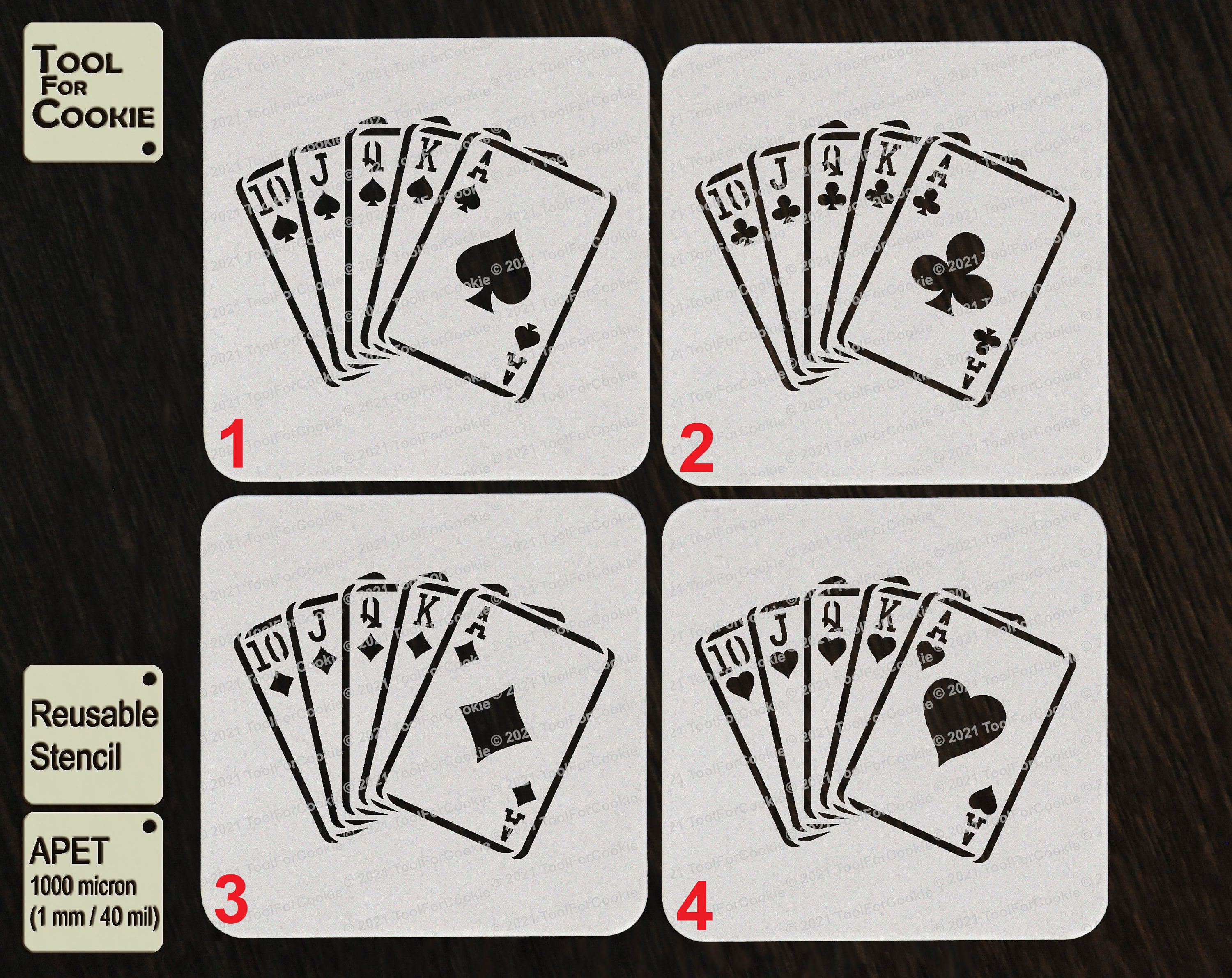 Playing Card Suit Stencil - Etsy Canada