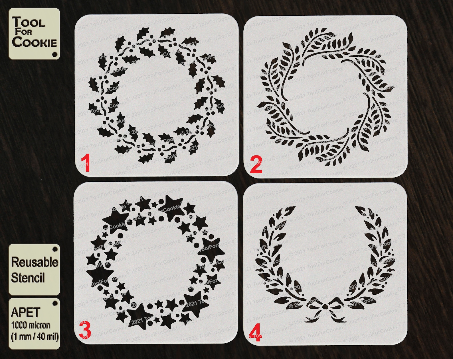 Wreath Stencil Laurel wreath stencil Custom Stencil Leaf Etsy