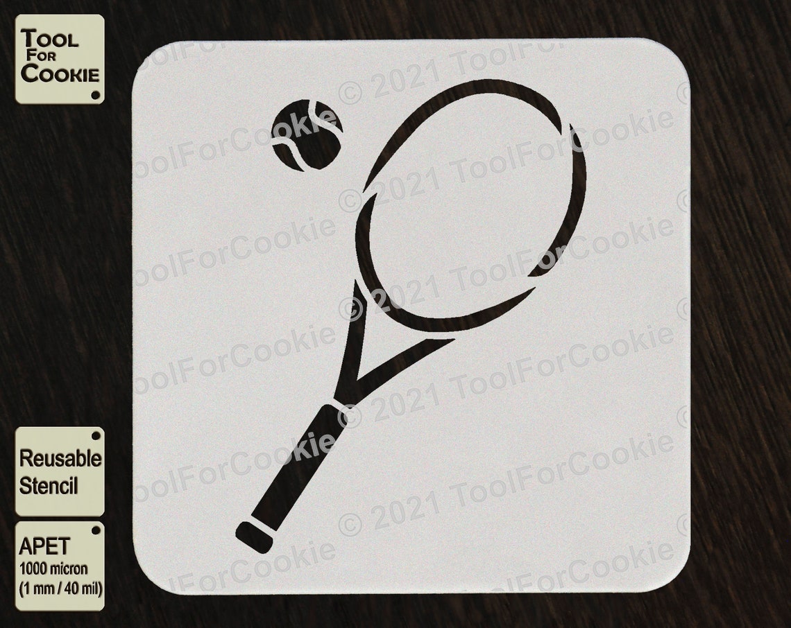 Tennis Racket Stencil Tennis Ball Stencil Etsy