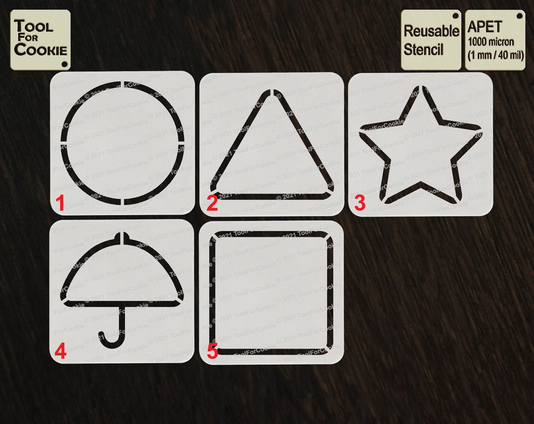 Geometric Shapes Stencils Etsy