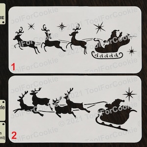 Santa with deer Stencil, Christmas Stencil