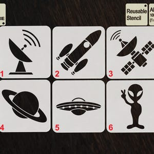 Ruimtesjabloon, planeetsjabloon, satellietsjabloon, raketsjabloon