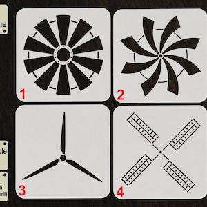 Windmolen stencil, stencil voor het schilderen van muren, vloeren, meubels, woondecoratie