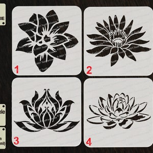 Lotus Flower Stencil, Custom Stencil, Flower stencil