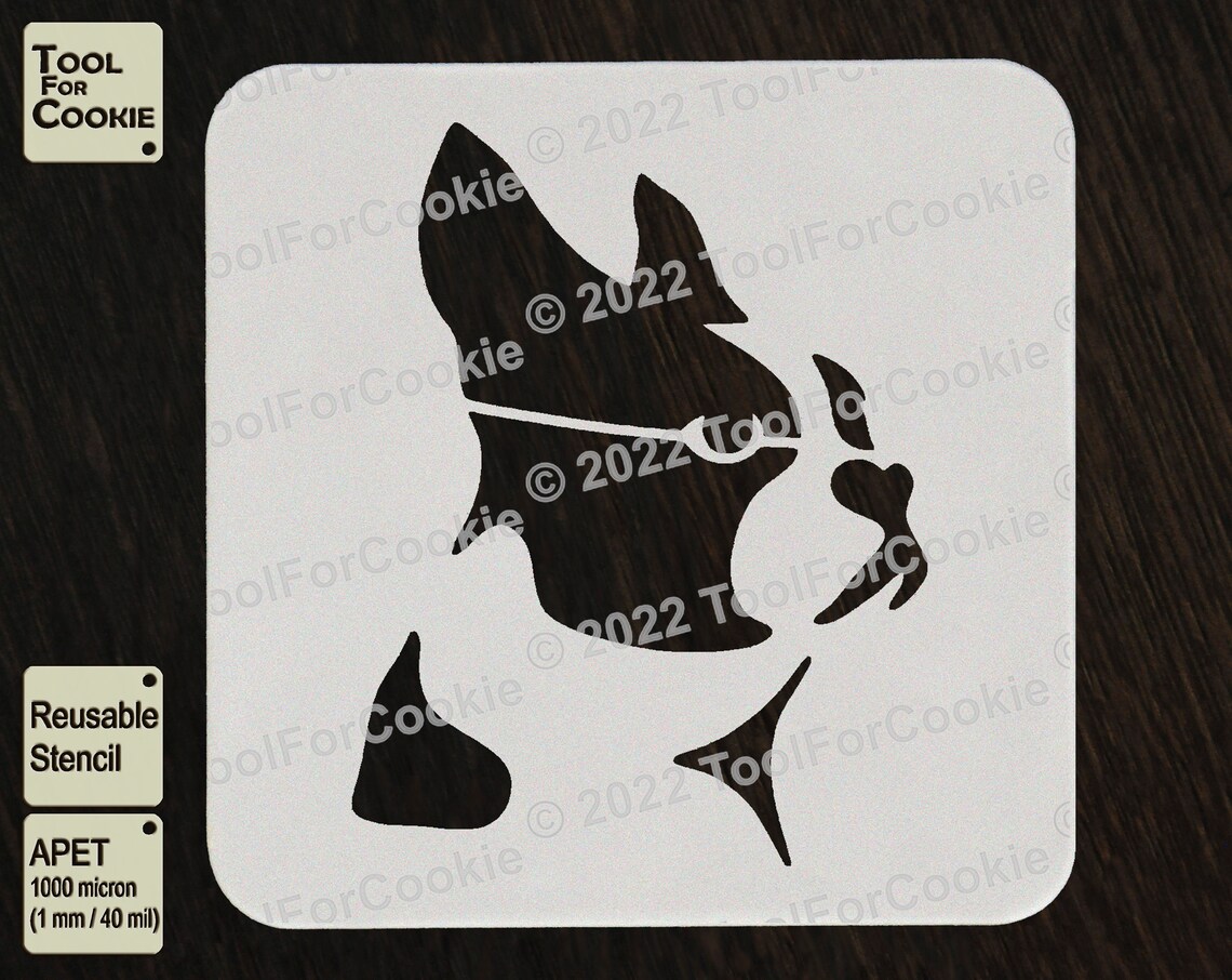 Boston Terrier Dog Stencil - Etsy