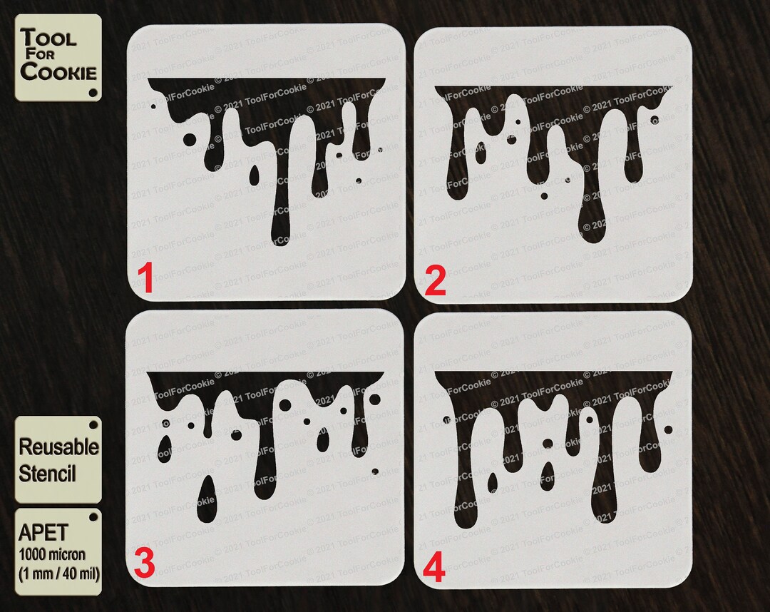 Drip Stencil, Paint Stencil Etsy