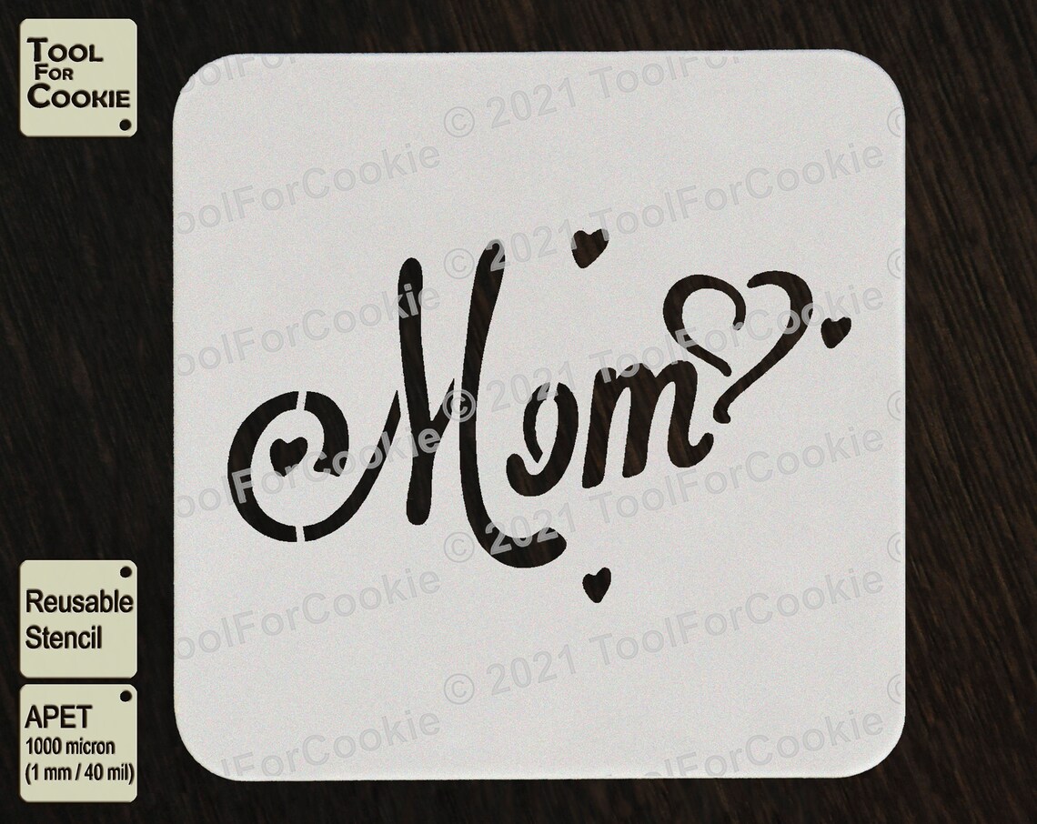 Best Mom Stencil Etsy
