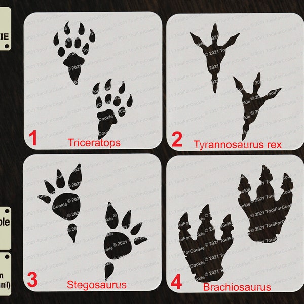Dinosaur Footprint Stencil Etsy