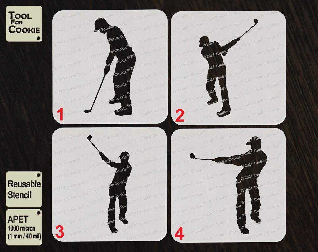 Golfer Stencil, Golf Stencil Etsy