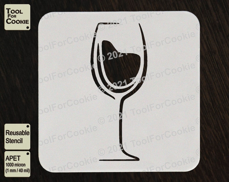 Wine Glass Stencil | Etsy