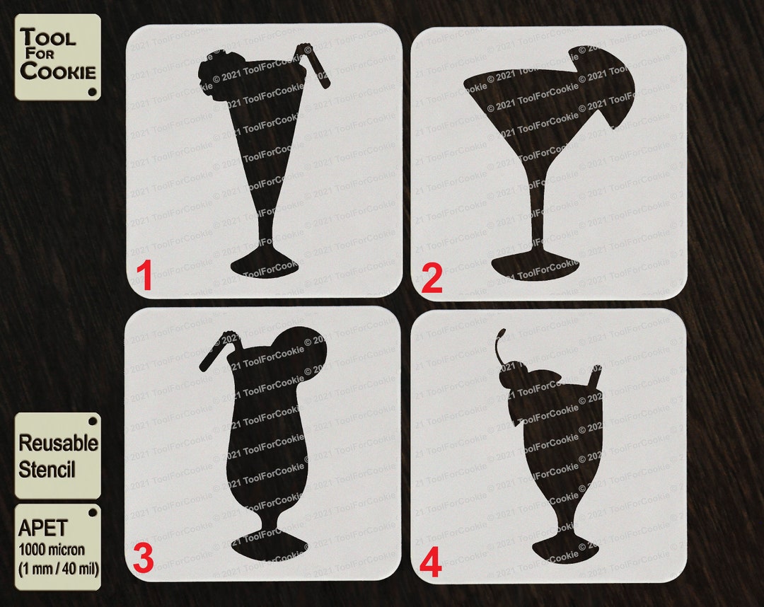Cocktail Stencil Etsy
