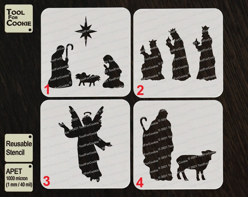 Nativity Scene Stencil Etsy