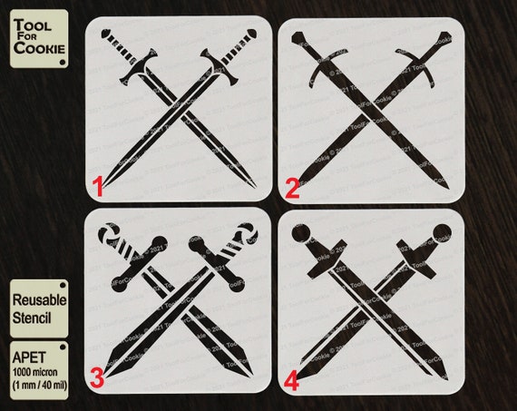 Swords Stencil | Etsy