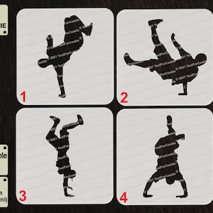 Breakdance danseres stencil