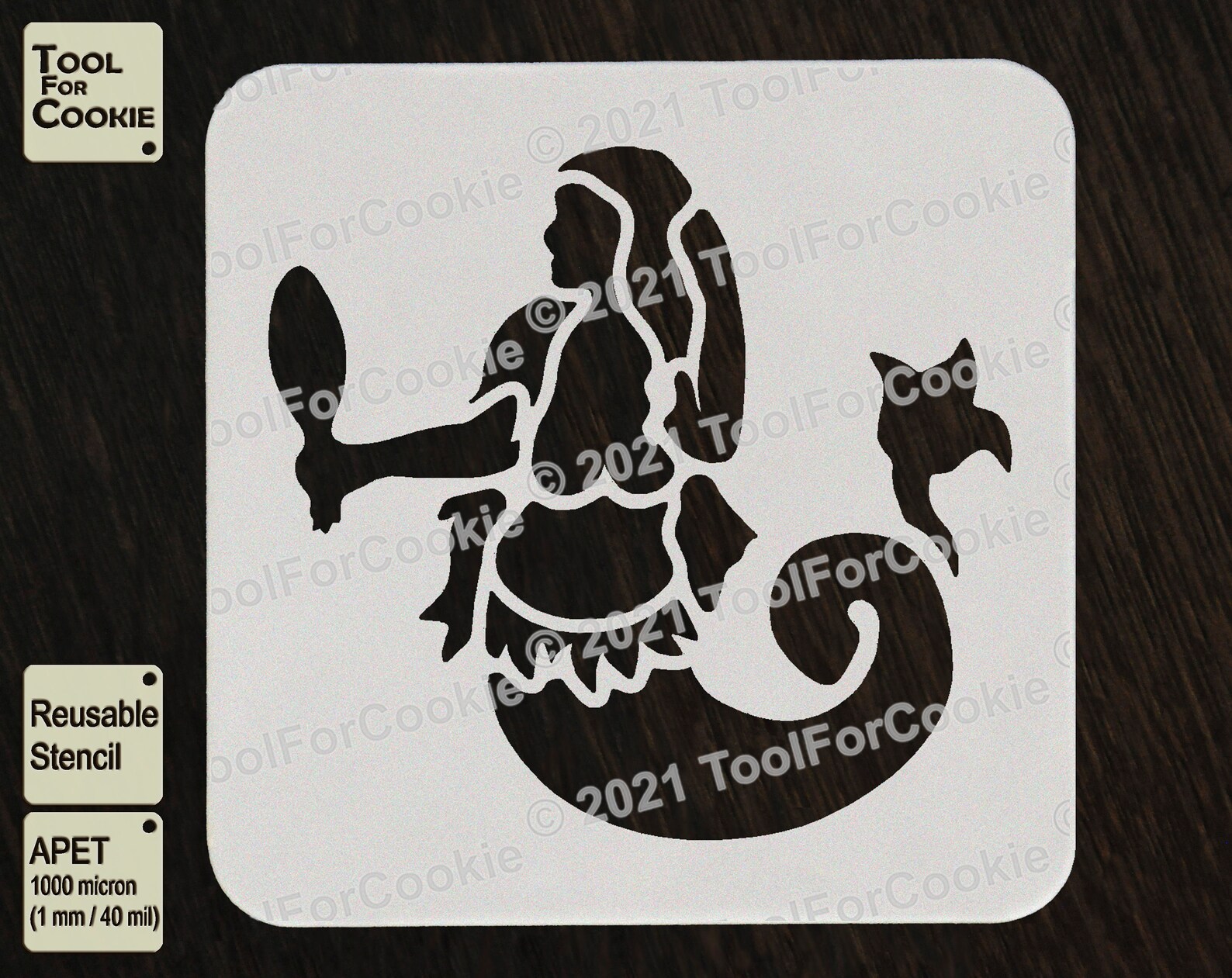 Mermaid Stencil Mermaid Template Etsy