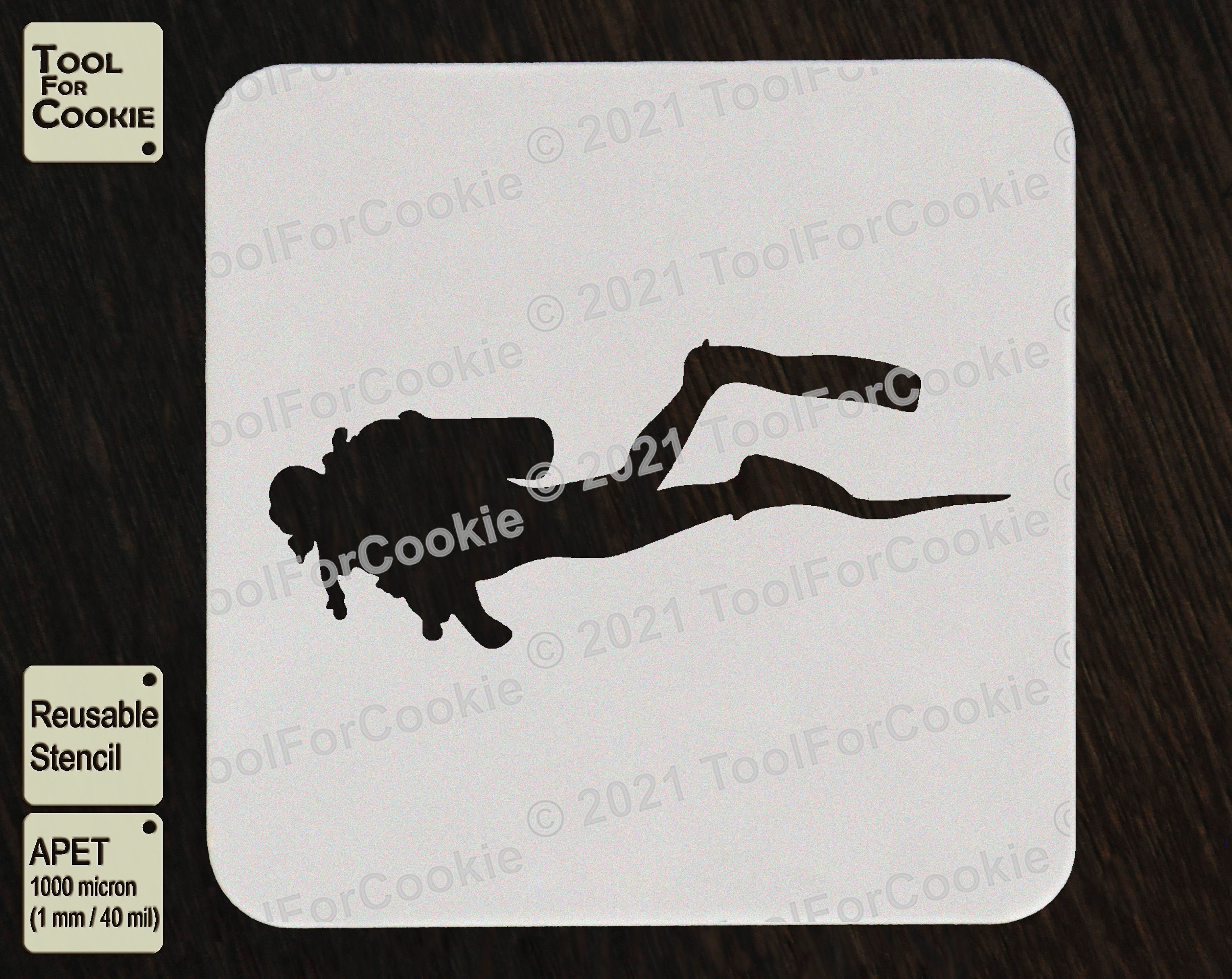 Diver Stencil Diving Stencil - Etsy