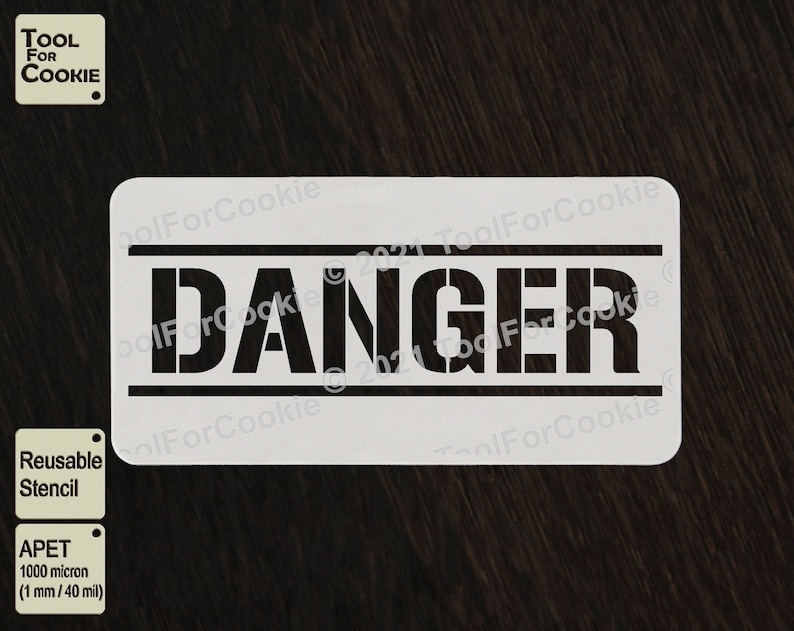 Caution Stencil Danger Stencil Etsy