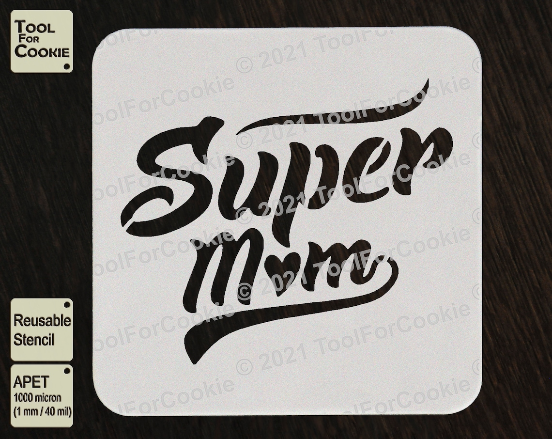 Best Mom Stencil Etsy