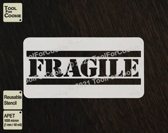 Stencil Riusabile FRAGILE 35 Cm | Stampo A Pittura Per Avvertimenti Su Scatole, Pallet E Spedizioni | Targhetta Flessibile E Riutilizzabile Per Imballaggi