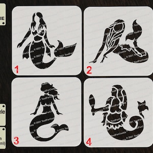 Mermaid Stencil, Mermaid Template